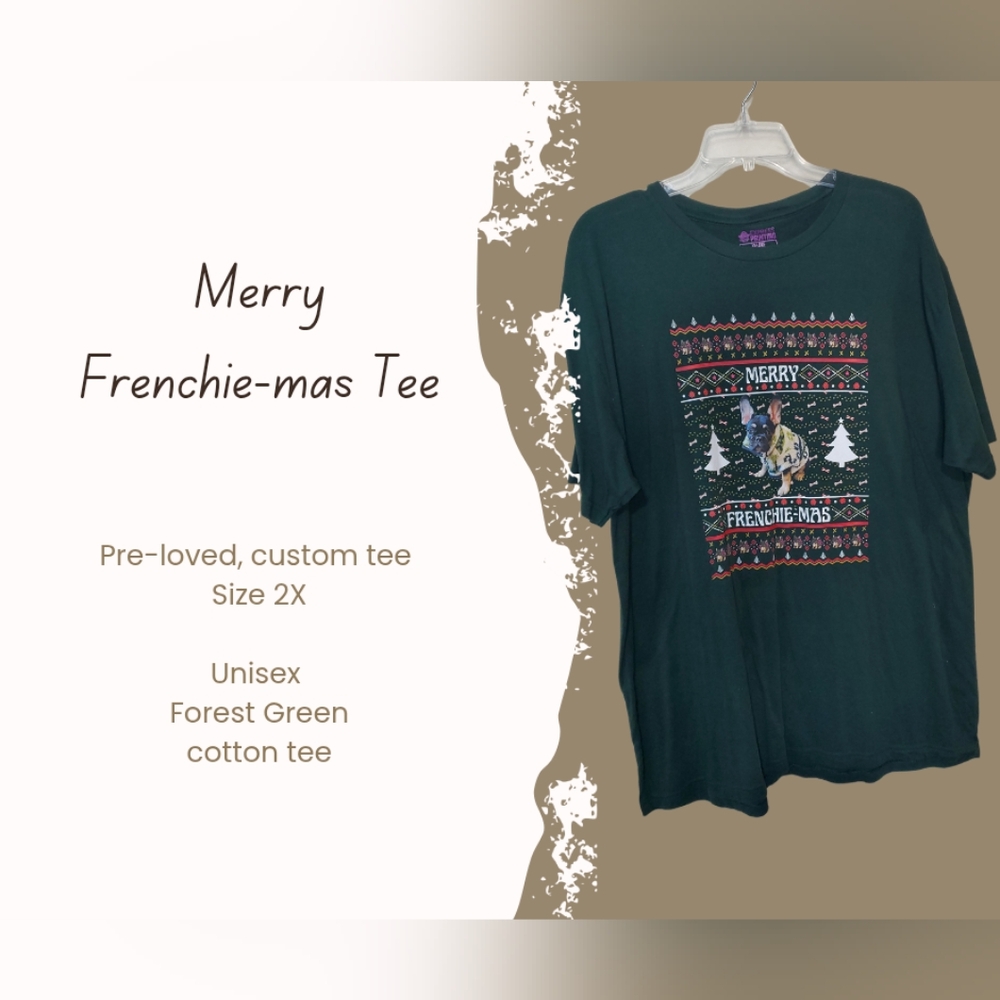 EUC Unisex Cotton Merry Frenchie-Mas Tee Size 2X